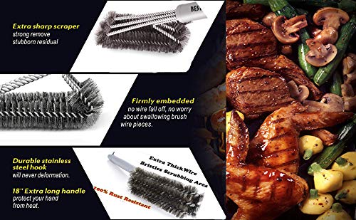 BEST grill brush wide-grate cleaning covers large grill surface quickly.