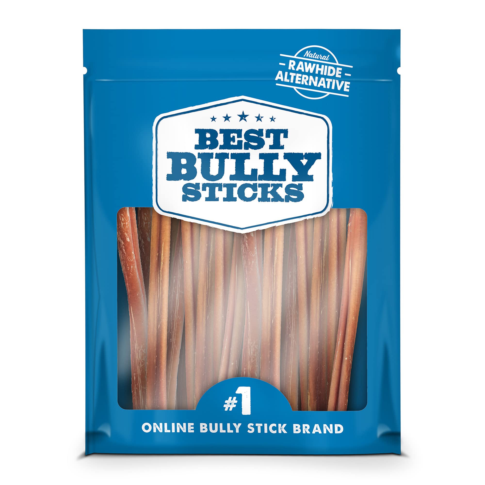 Best Bully Sticks 12-inch thin bully stick for dogs, easy chew for seniors and teething puppies.
