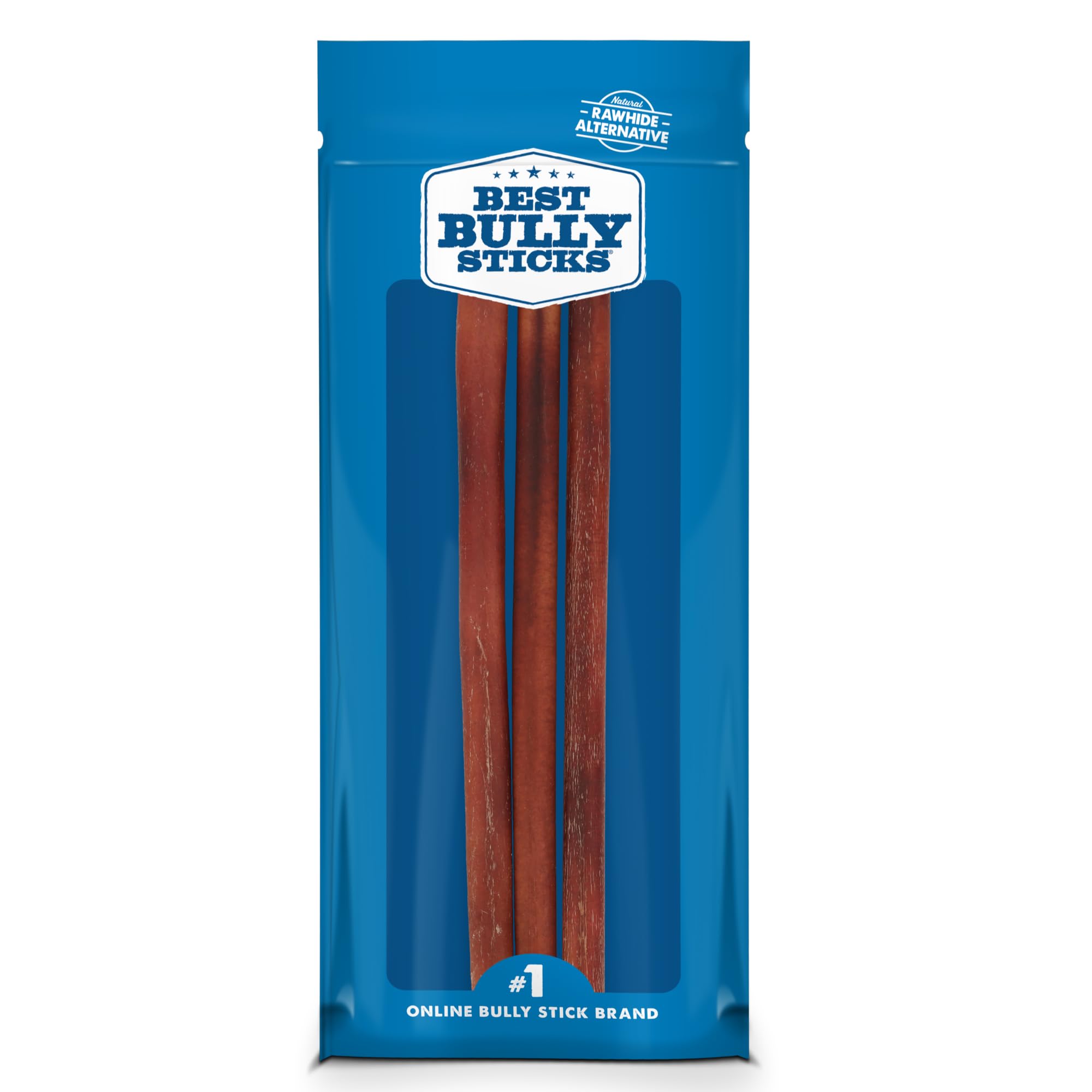 Best Bully Sticks 12-inch dog chew for large dogs promoting dental health.