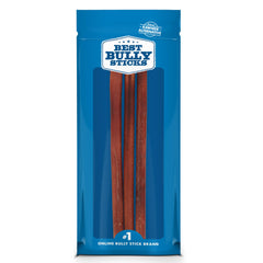 Best Bully Sticks 12-inch dog chew for large dogs promoting dental health.