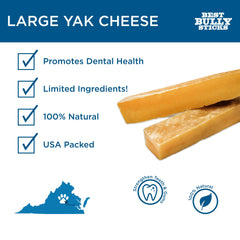 Best Bully Sticks Yak Cheese Odor-Free chew, convenient for dogs.