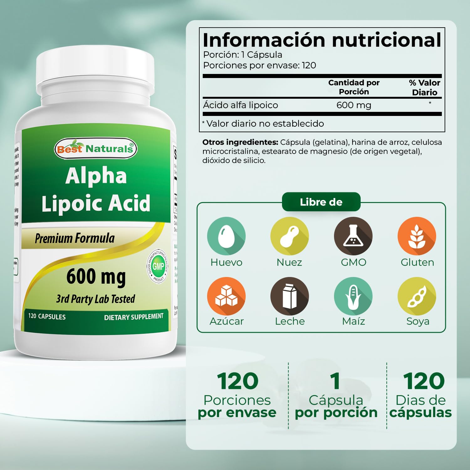 Best Naturals Alpha Liopic Acid capsules ready for daily routine