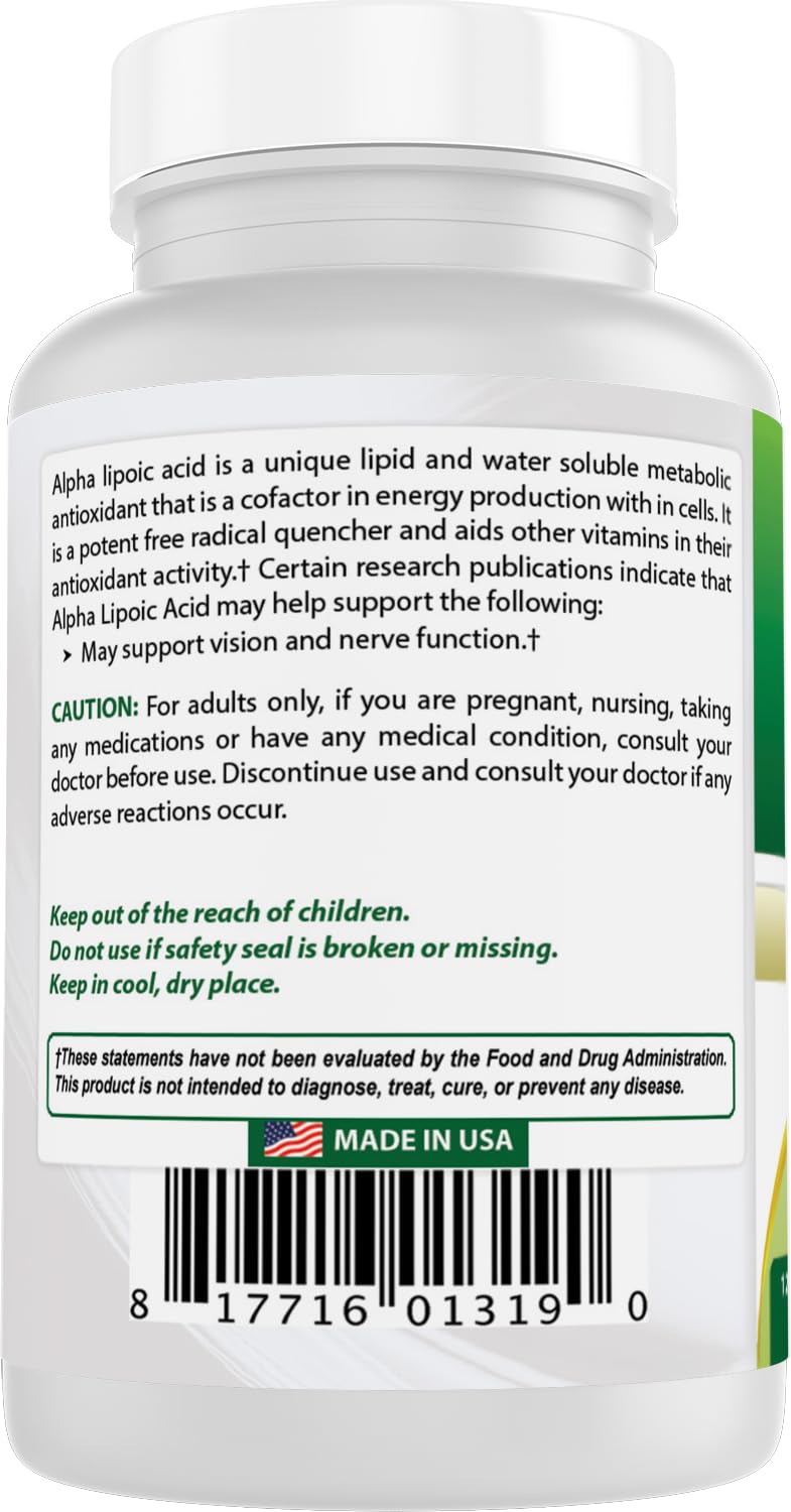 Best Naturals Alpha Lipoic Acid sodium-free formula suitable for versatile regimens.