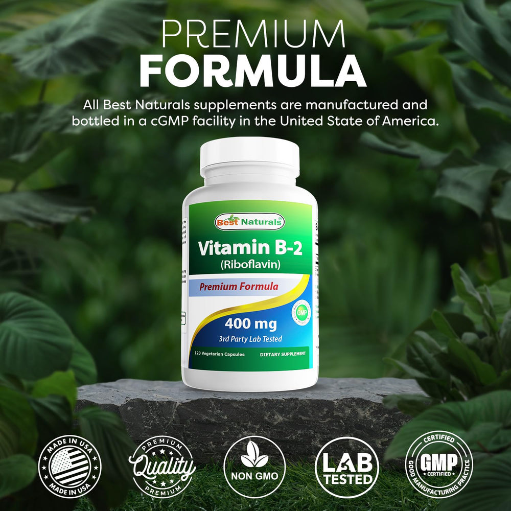 Ingredient panel for Best Naturals B2 riboflavin highlights conezyme precursor concept.