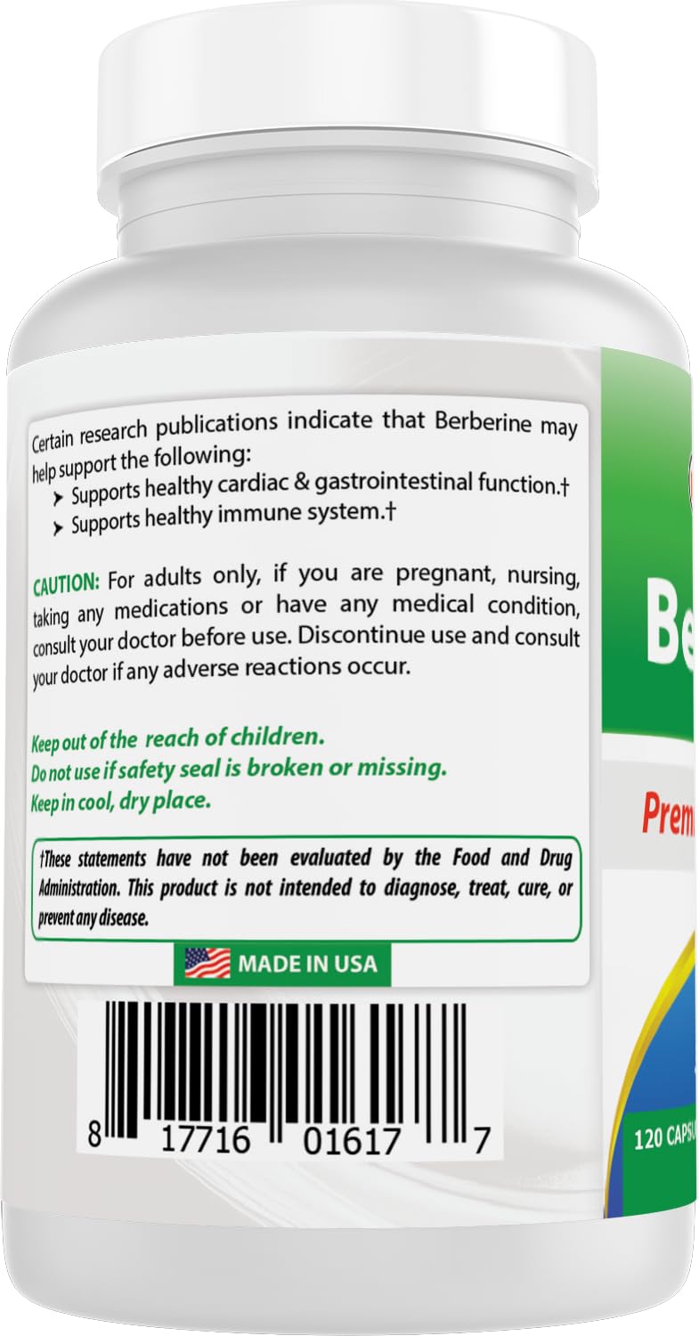 Best Naturals Berberine 500mg bottle ideal for daily routine.