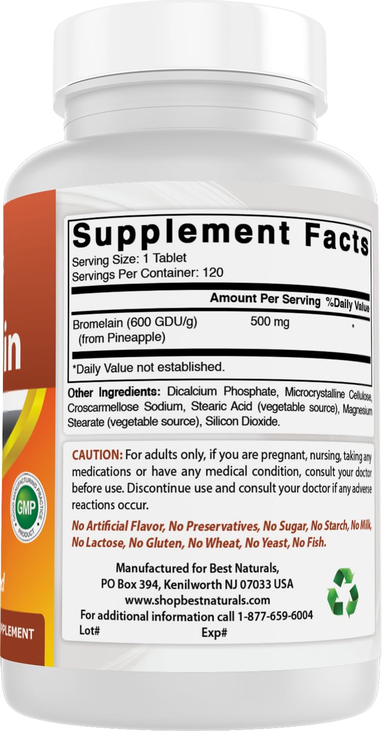 Best Naturals Bromelain made in USA seal for safety