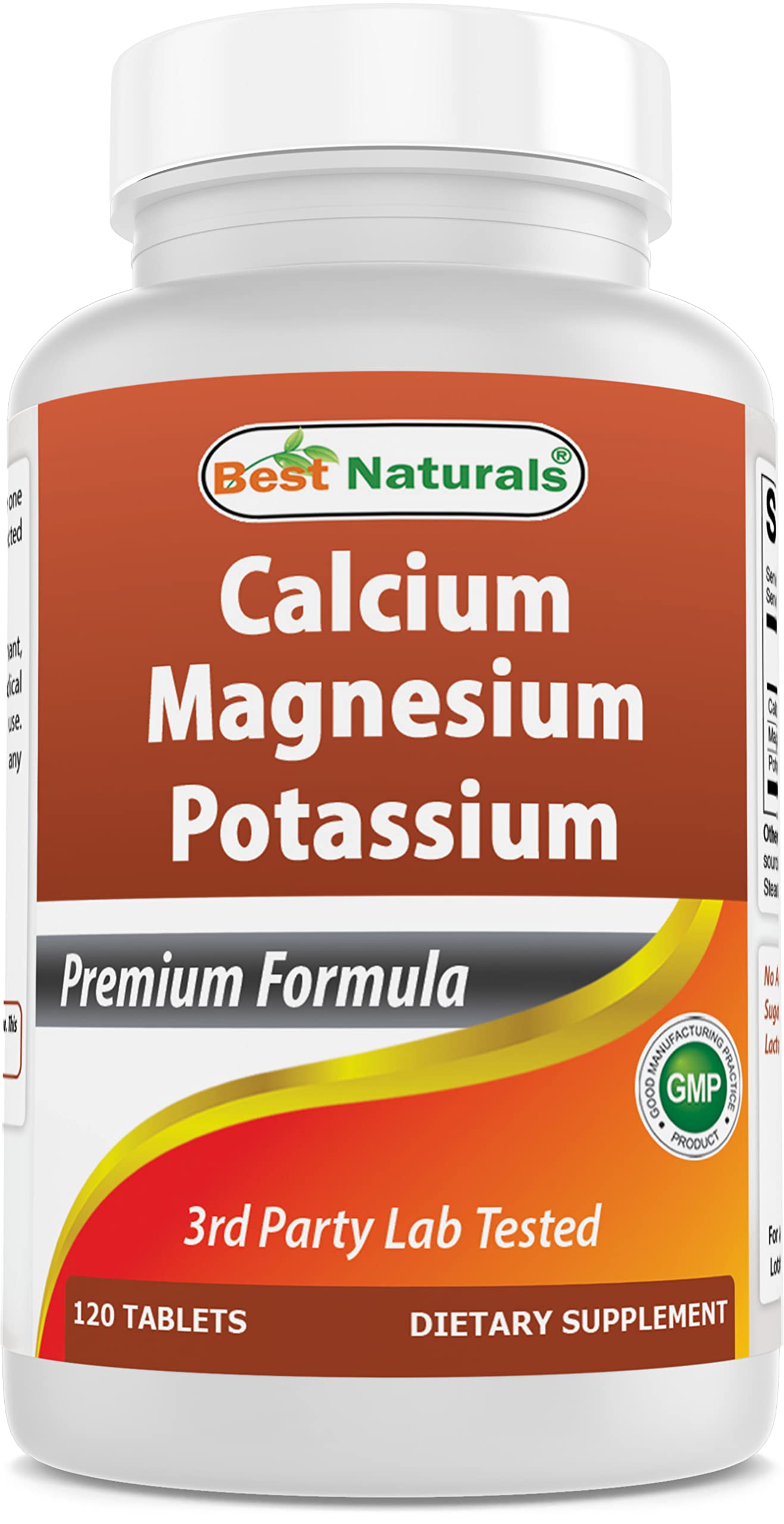 Best Naturals Calcium Magnesium Potassium bottle with tablets for daily mineral support