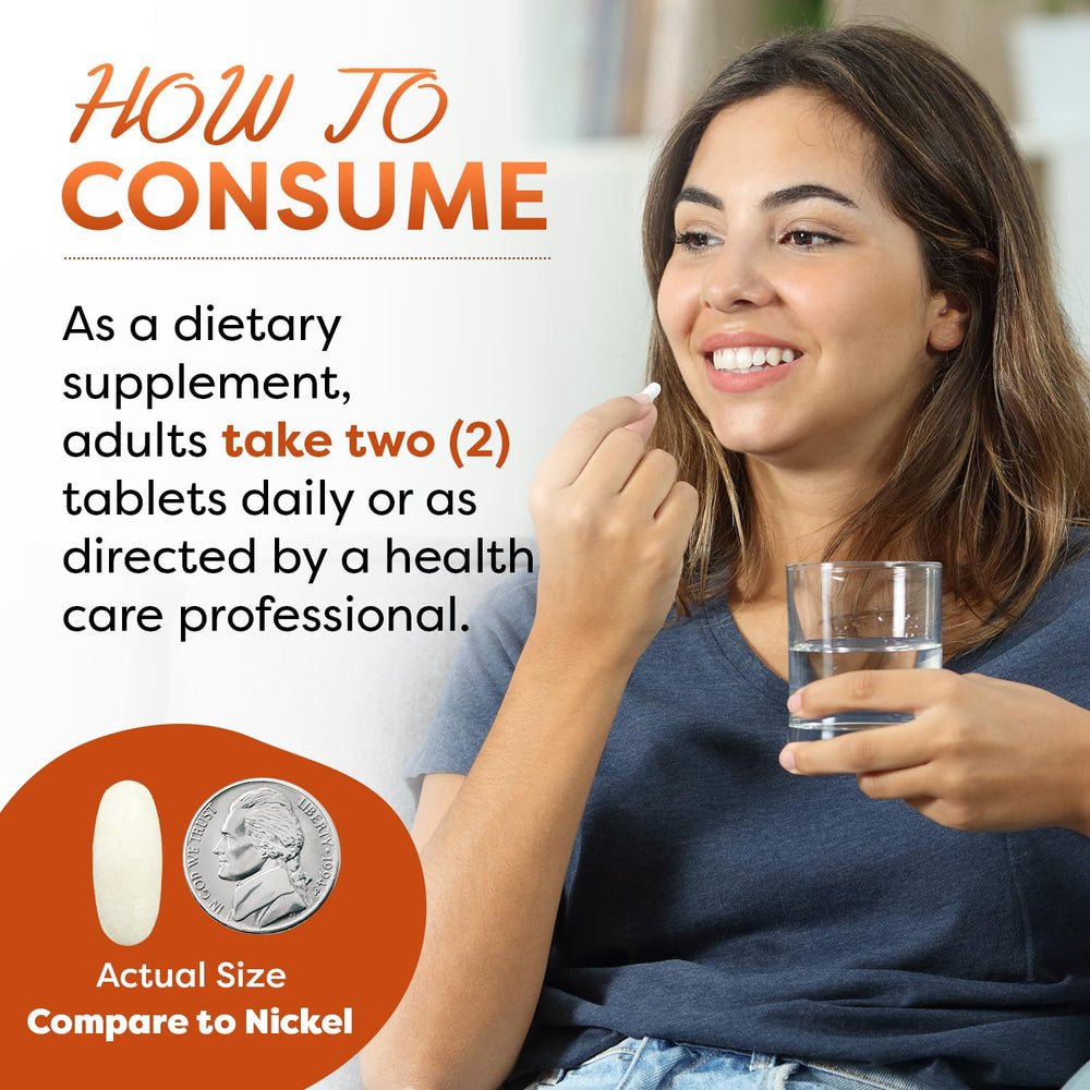 Calcium Magnesium Potassium tablets arranged with a glass of water for daily intake