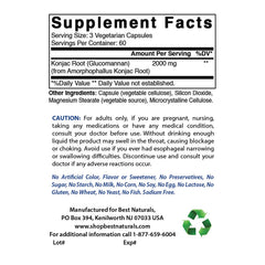 Best Naturals Konjac Root powder emphasizes versatile fiber for daily intake.