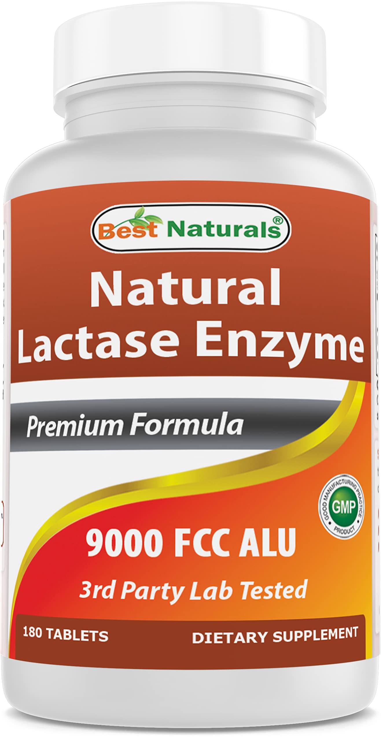 Best Naturals Lactose Intolerance Relief Tablets bottle front for daily dairy meals.