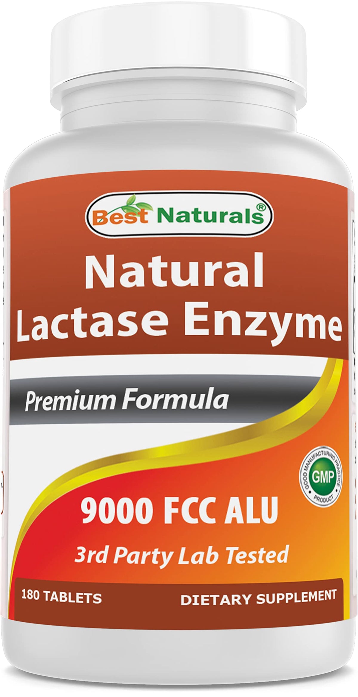 Best Naturals Lactose Intolerance Relief Tablets bottle front for daily dairy meals.