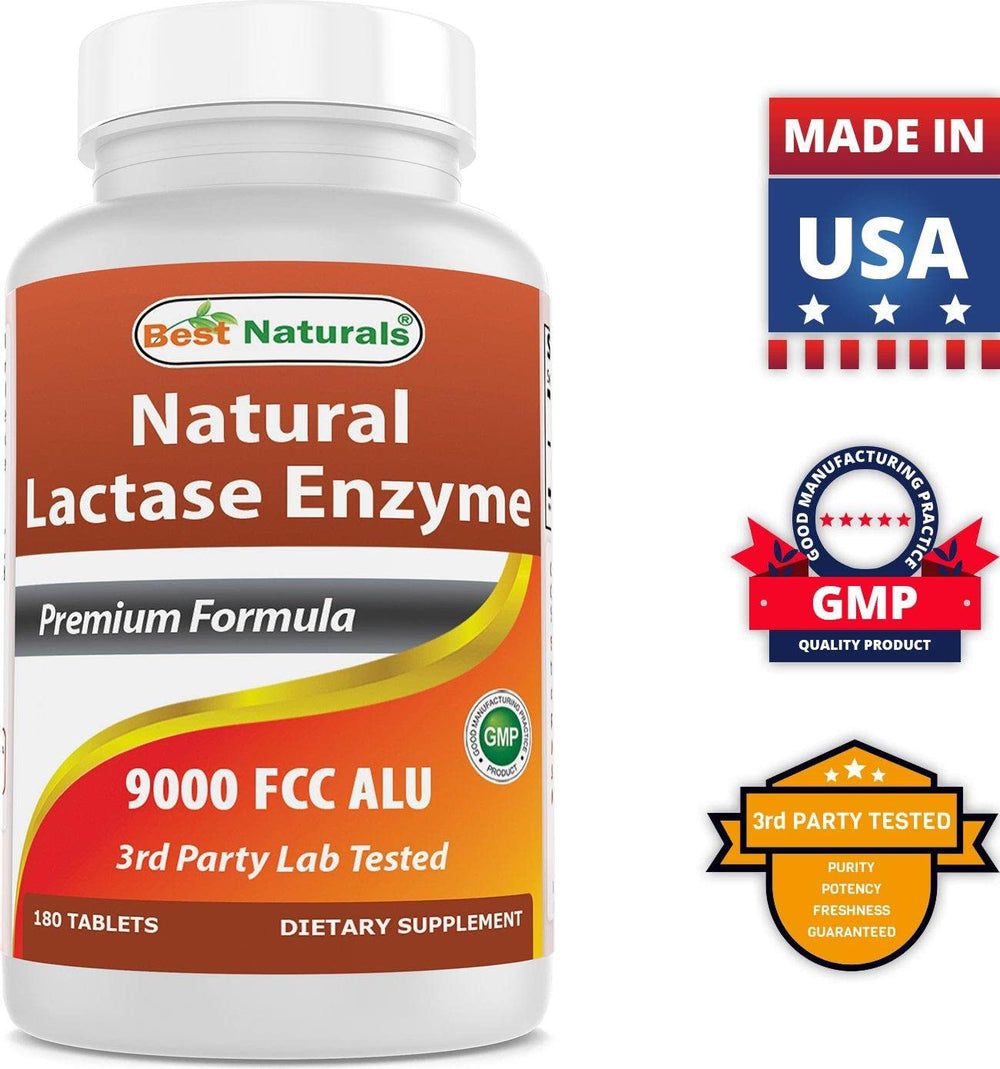 Best Naturals Lactose Intolerance Relief Tablets ready to take with meals.