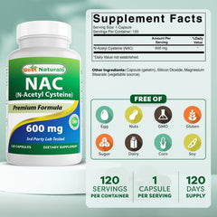 Best Naturals NAC bottle cap for simple daily dosing.