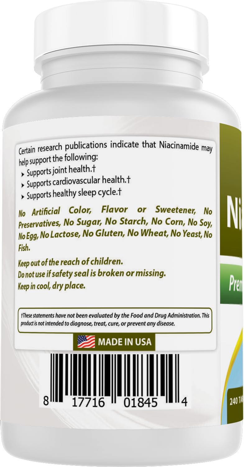 Best Naturals Niacinamide USA-made packaging signals quality and careful production.