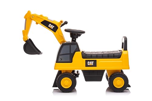 Best Ride On Cars CAT Excavator push car steering wheel with music enhances playtime