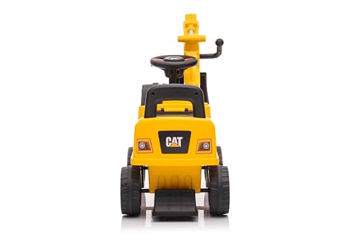 Best Ride On Cars CAT Excavator push car sturdy backrest supports longer play sessions