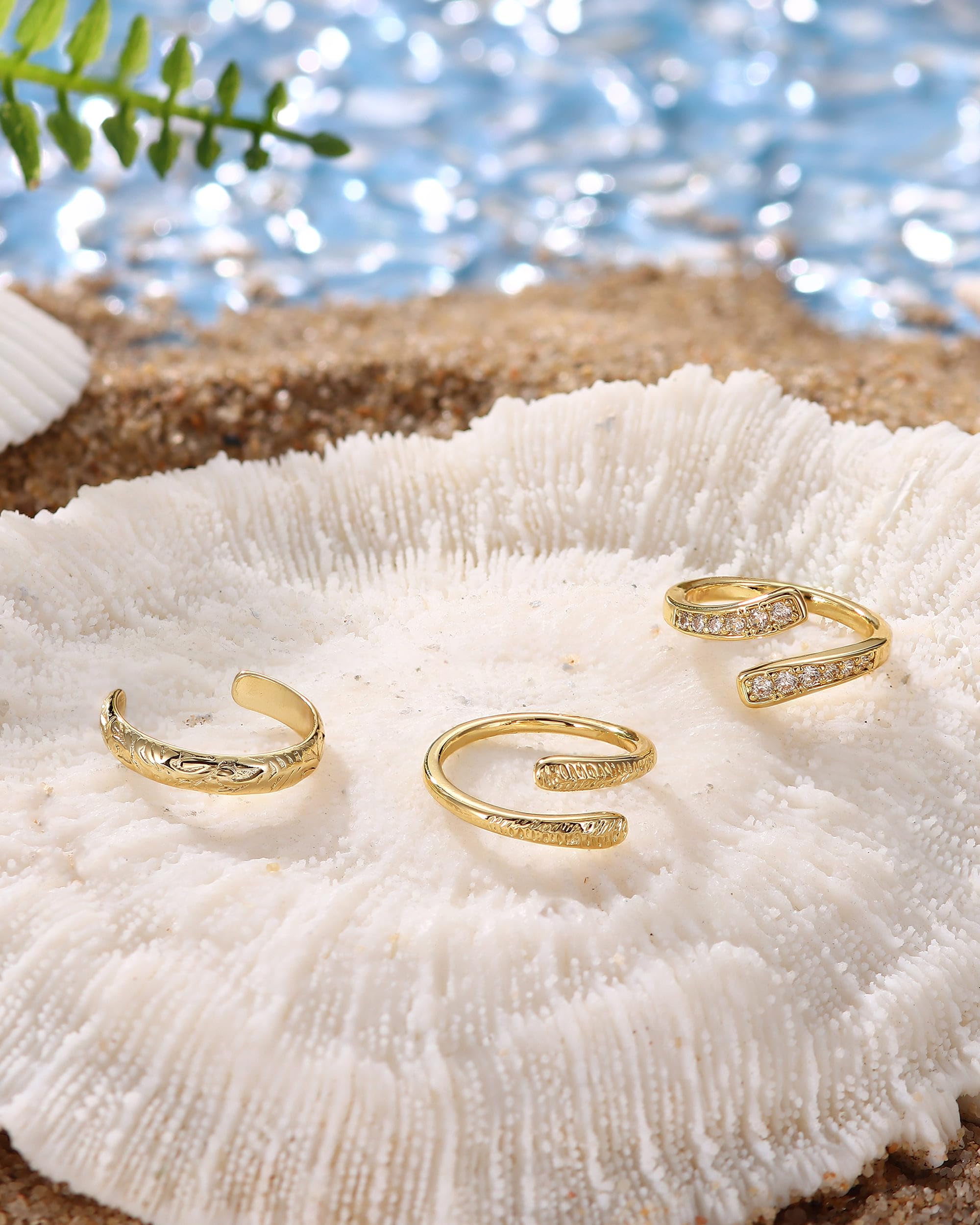 Besteel durable, hypoallergenic toe rings in gold tone for sensitive skin