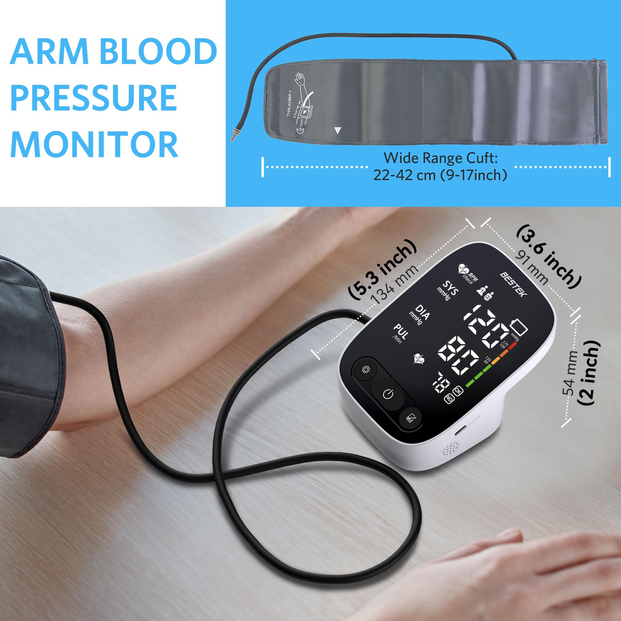 Operates on adapter or AA batteries for flexibility.