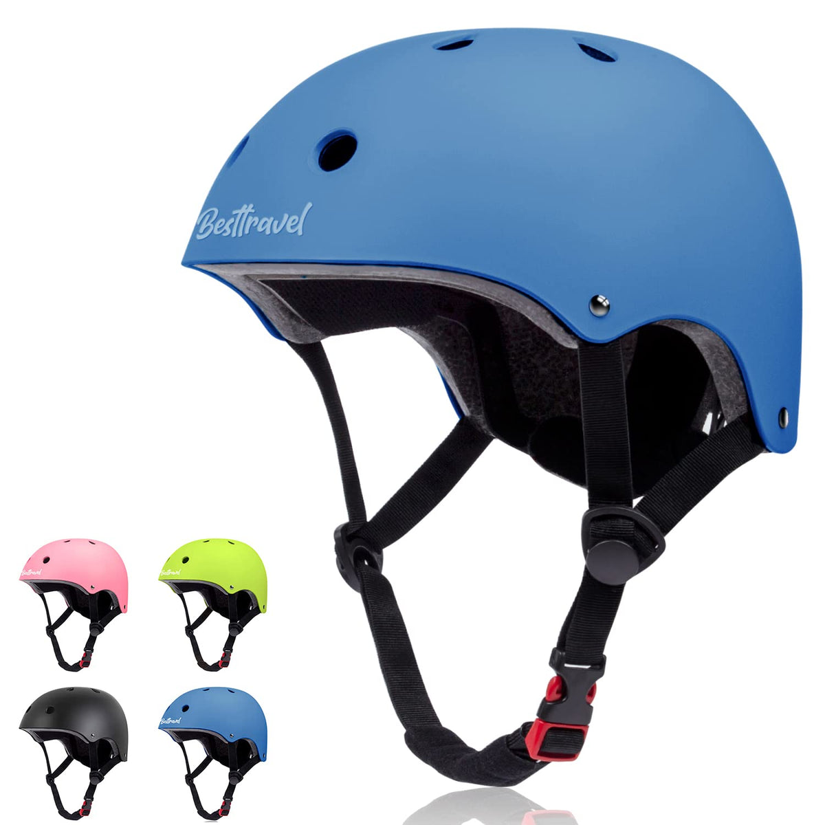Besttravel kids bike helmet blue, front view for safe rides.