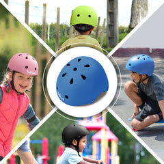 Besttravel helmet blue, side view shows adjustable fit.