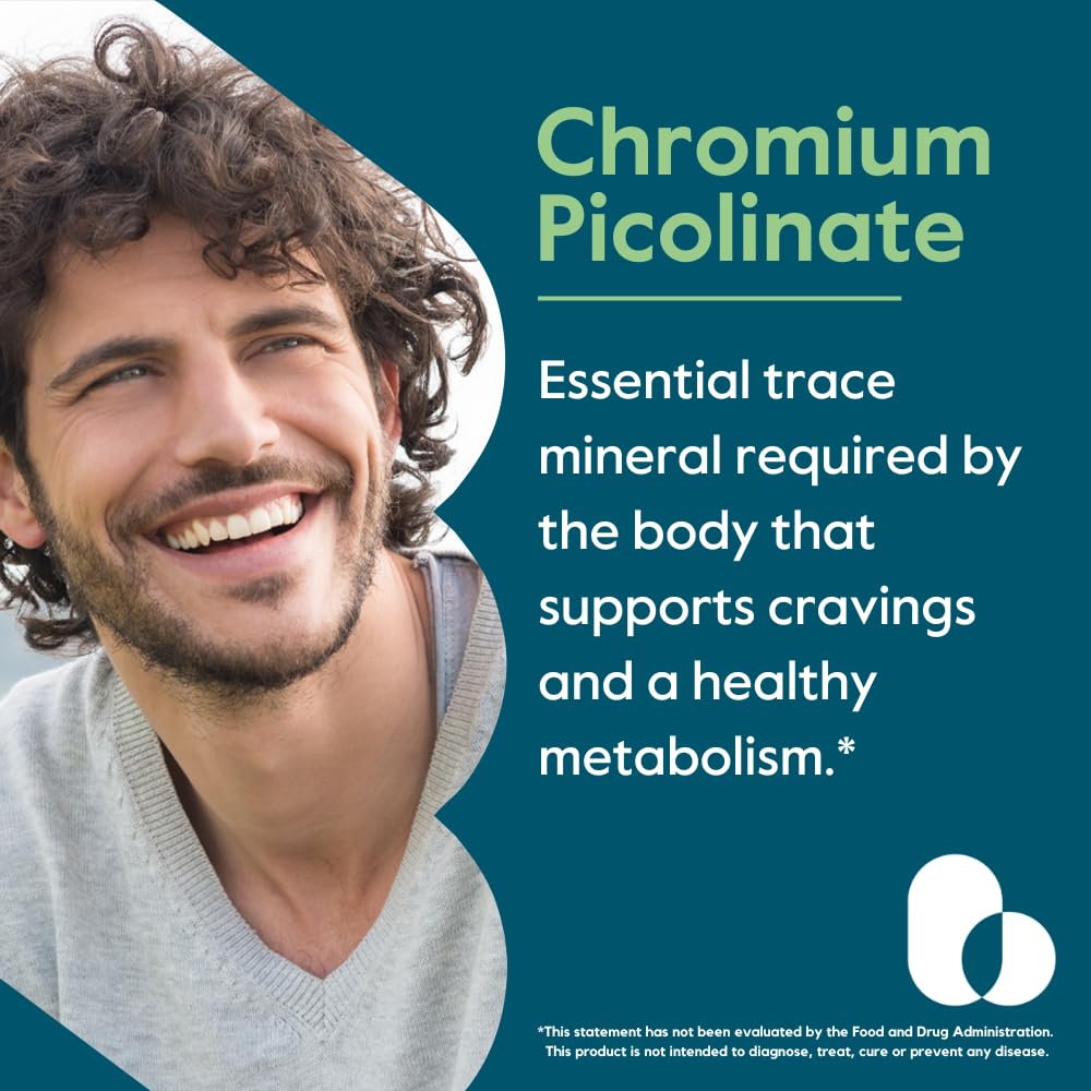 BESTVITE Chromium Picolinate capsules close-up highlighting easy-to-swallow design