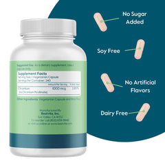 BESTVITE Chromium Picolinate label detail showing 1000mcg per capsule