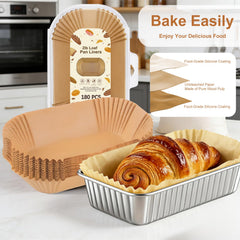 Bestwell loaf pan liners ready to bake setup keeps pans clean.