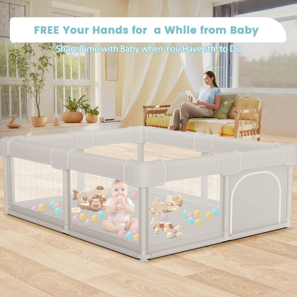 Besuhot Baby Playpen assembly in minutes with no tools.