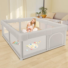Besuhot Baby Playpen outer view showing 360° visibility for caregivers.