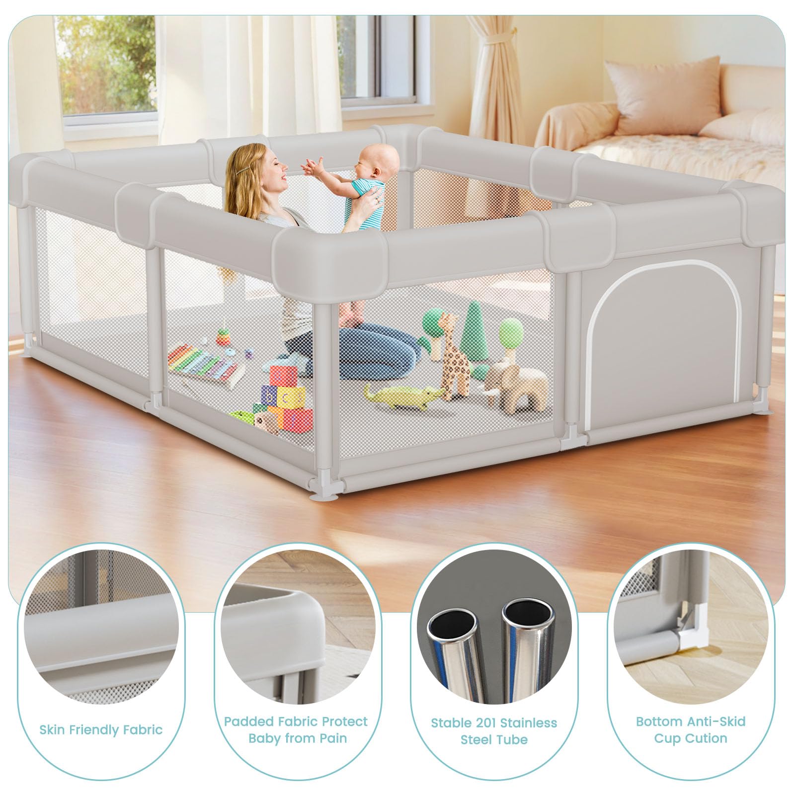 Besuhot fence padding sponge protects against bumps during play.