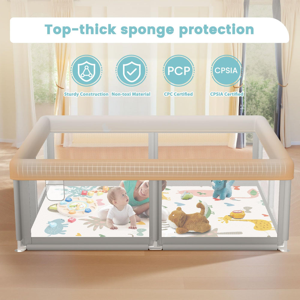 Besuhot non-slip fabric bottom keeps the playpen stable on various surfaces.