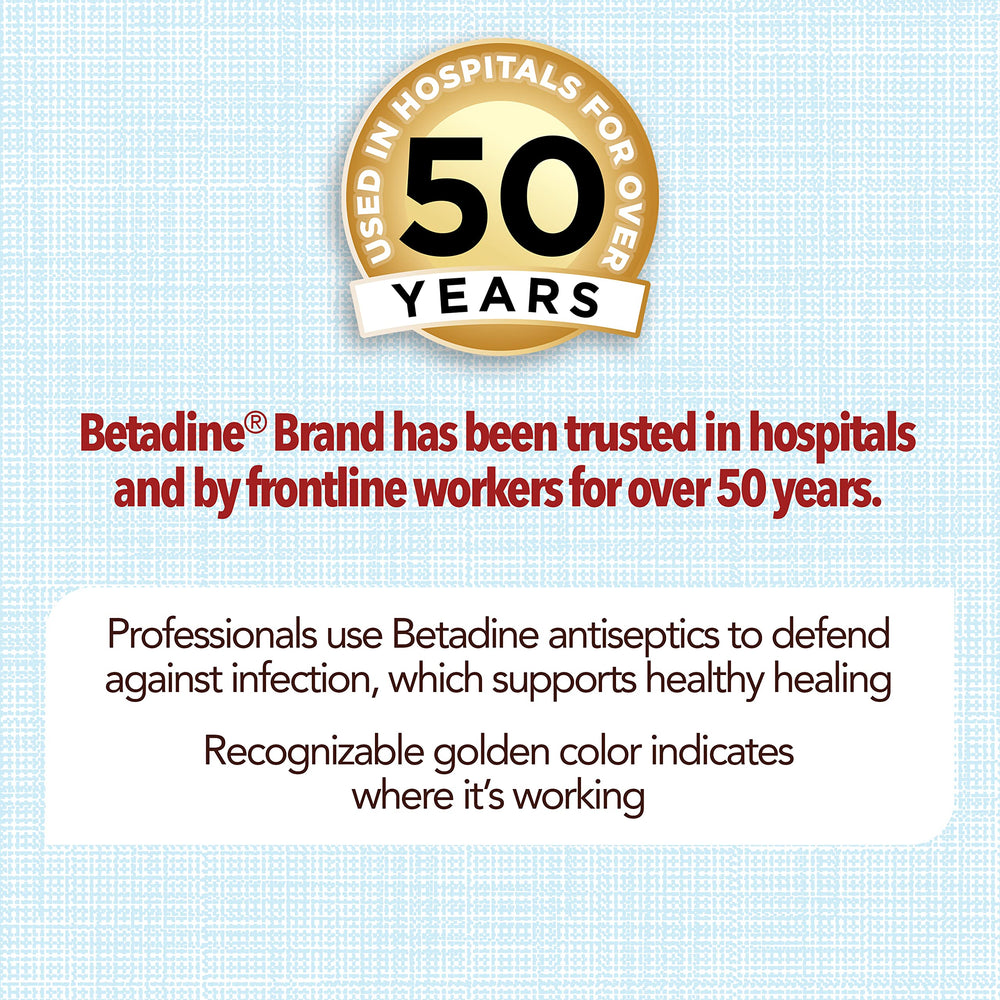 Betadine family-use-at-home bottle ready for everyday minor injuries.