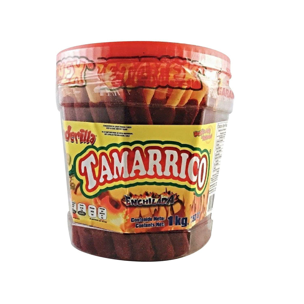 Betamex Tamarrico tamarind candy stick with chili coating for bold, spicy snacking.