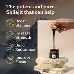 Better Alt Himalayan Shilajit Resin on a copper spoon for quick, precise dosing.
