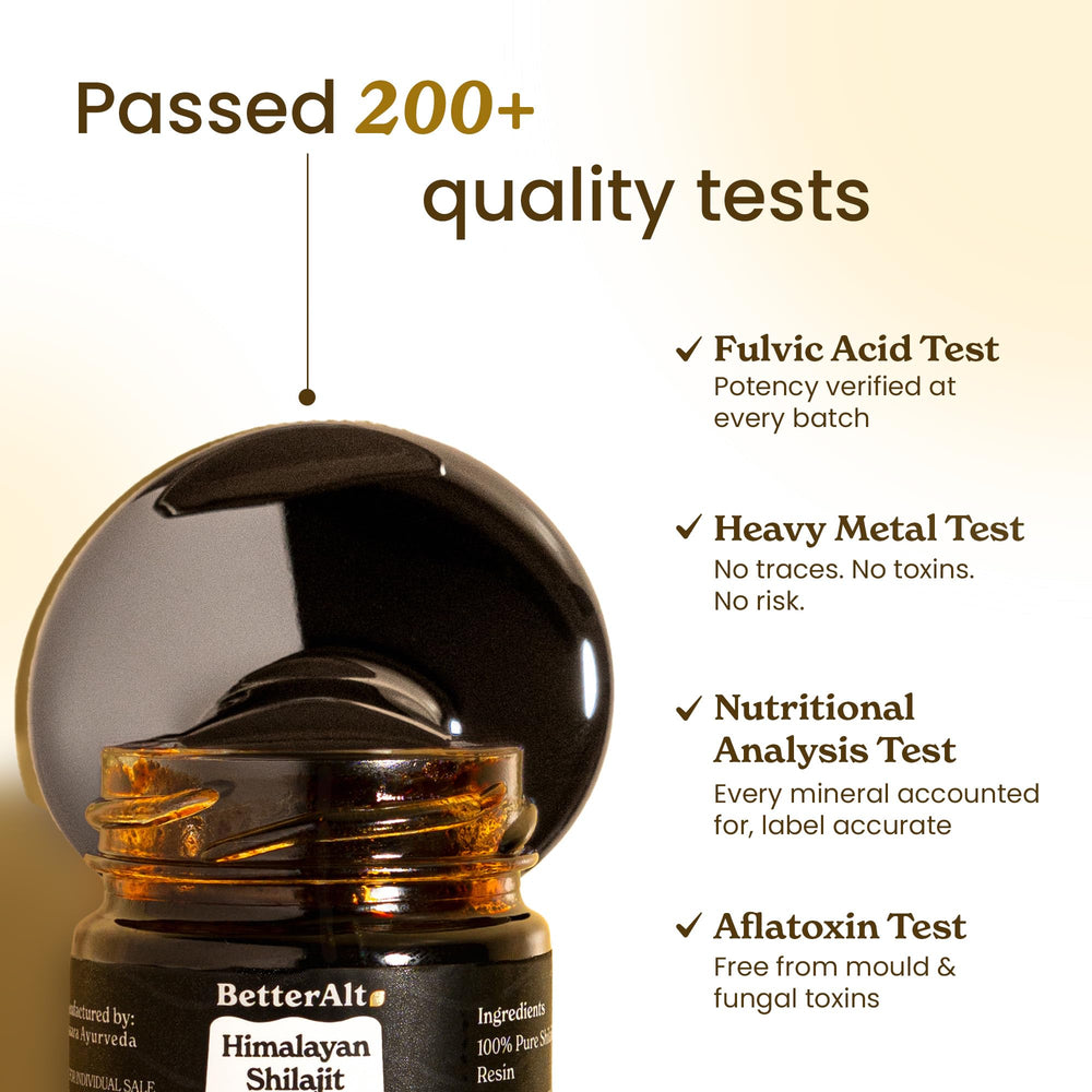 Better Alt Shilajit resin packaging highlighting premium quality and vegan-friendly formula