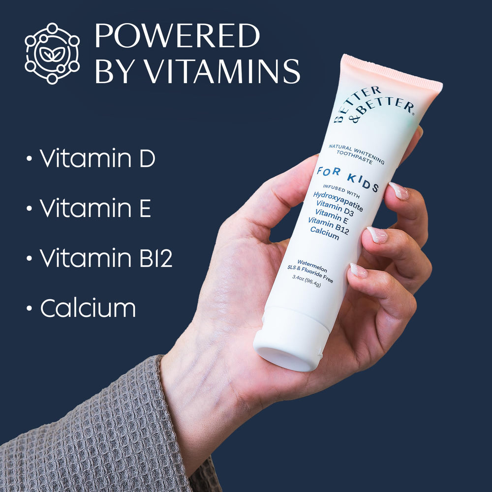 Better & Better Kids Toothpaste Watermelon Flavor Close-up depicts mild fruity taste.