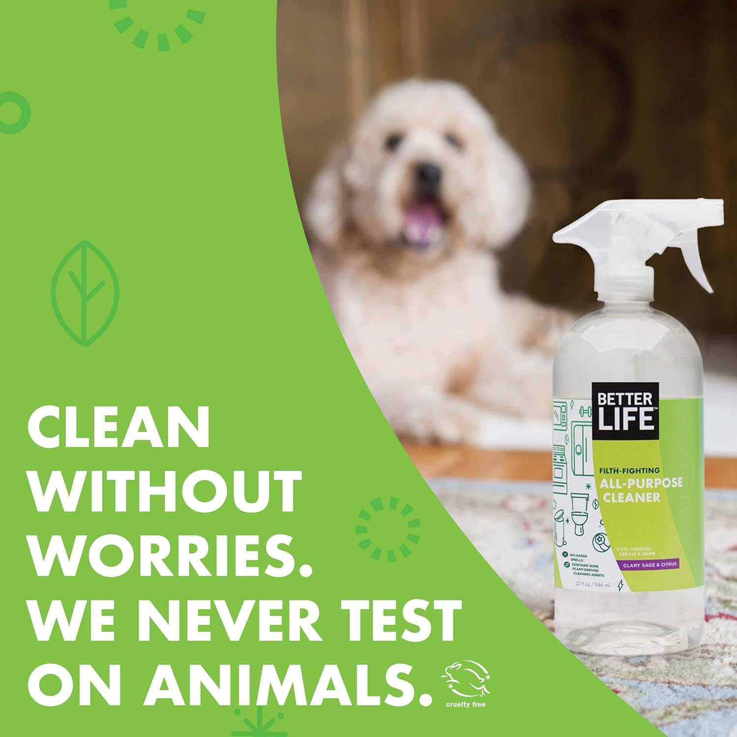 Better Life cleaner tackling grease on appliances and bathroom fixtures