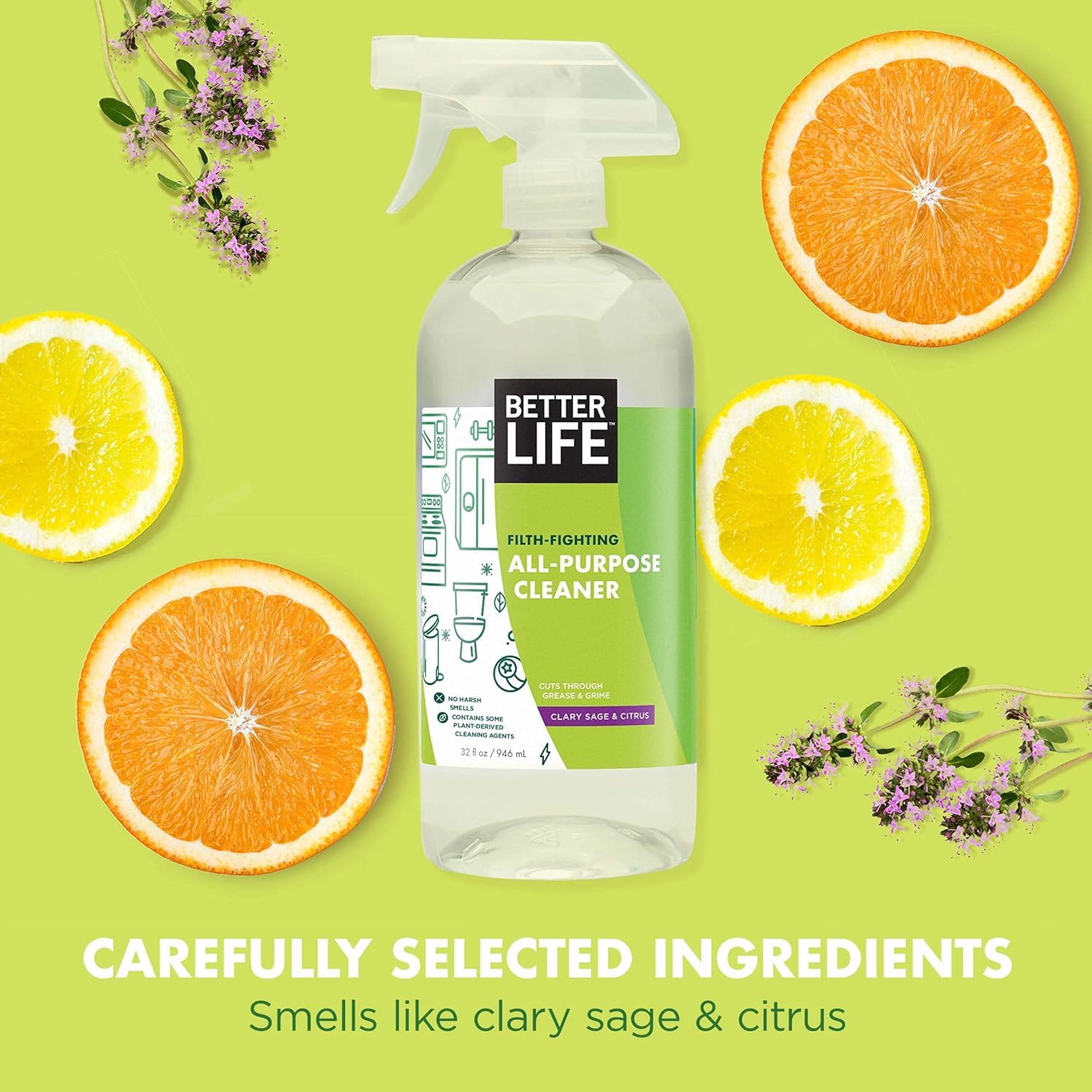 Better Life cleaner used on countertops and kitchen surfaces after spills