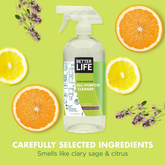 Better Life cleaner used on countertops and kitchen surfaces after spills