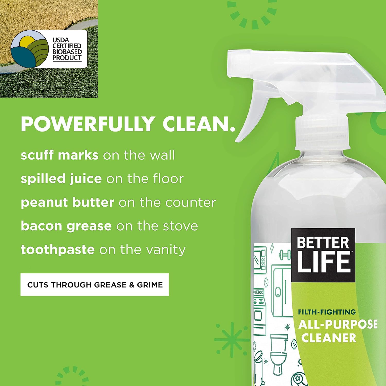 Better Life cleaner removes smudges on glass and mirrors with clarity