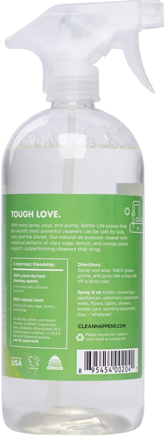 Better Life cleaner ideal for homes with pets and kids during quick cleanups