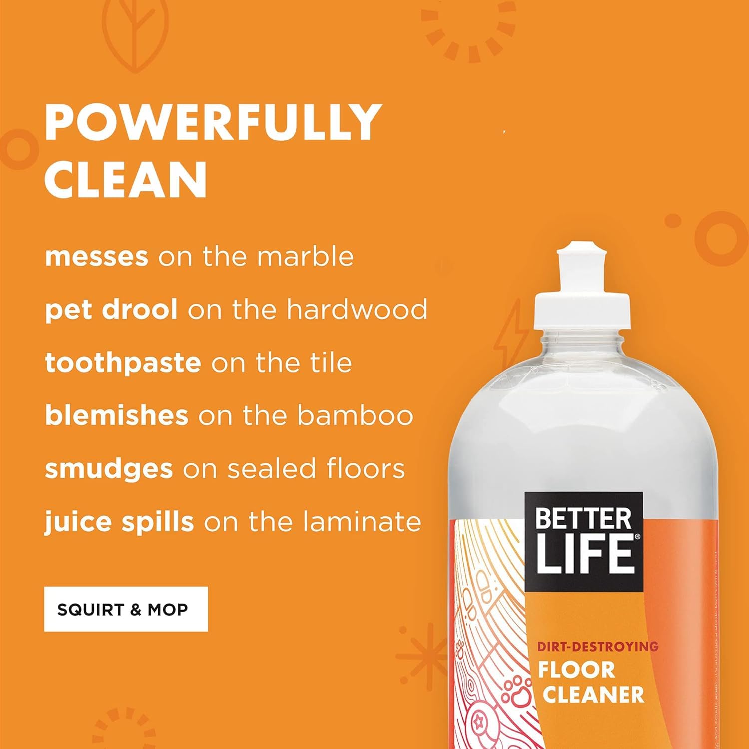 Cleaner applied on wood floors showing even coverage and shine.