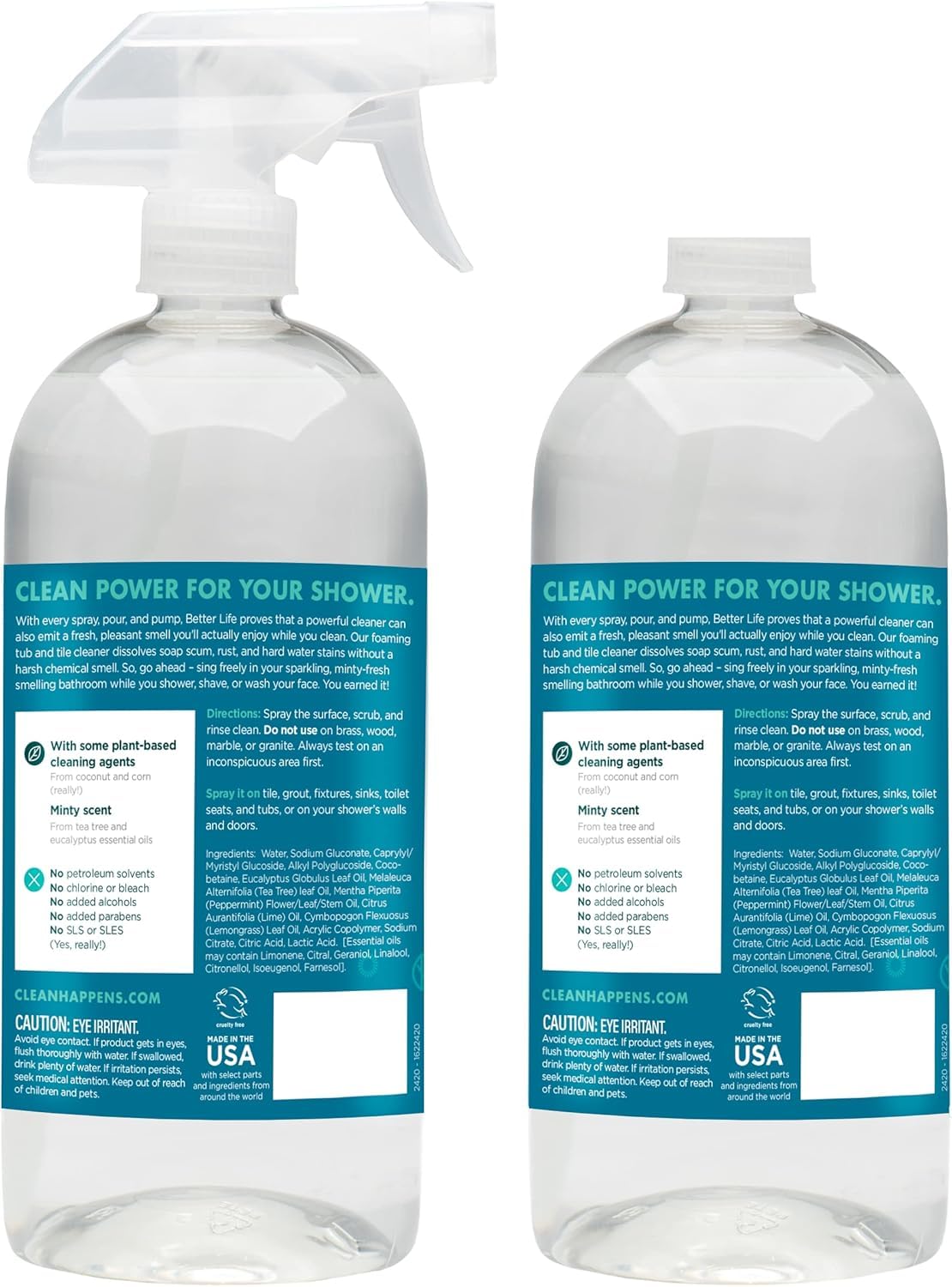 Better Life cleaner works on grout, fixtures, sinks and more.