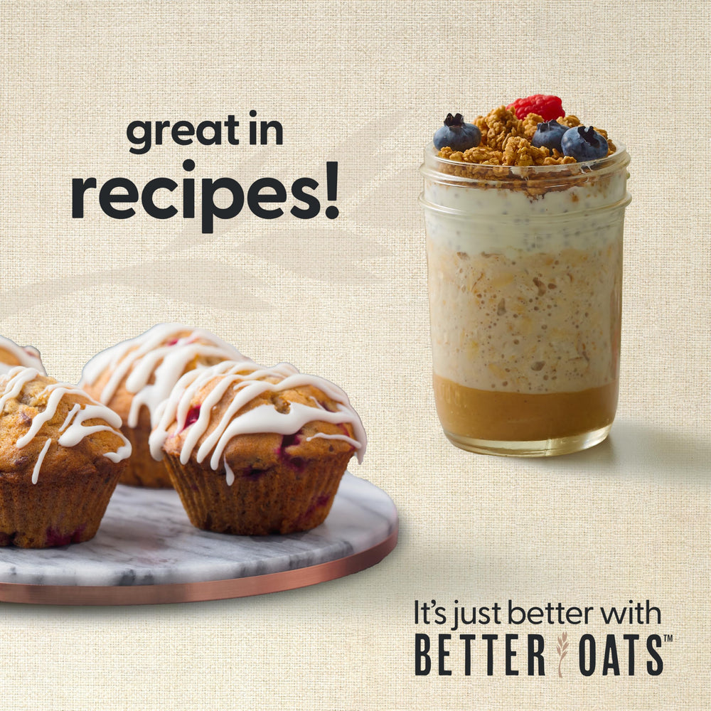 Oats served with fresh fruit and nuts for texture.