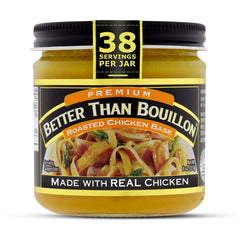 Better Than Bouillon Roasted Chicken Base jar showcasing rich, ready-to-use flavor for soups.