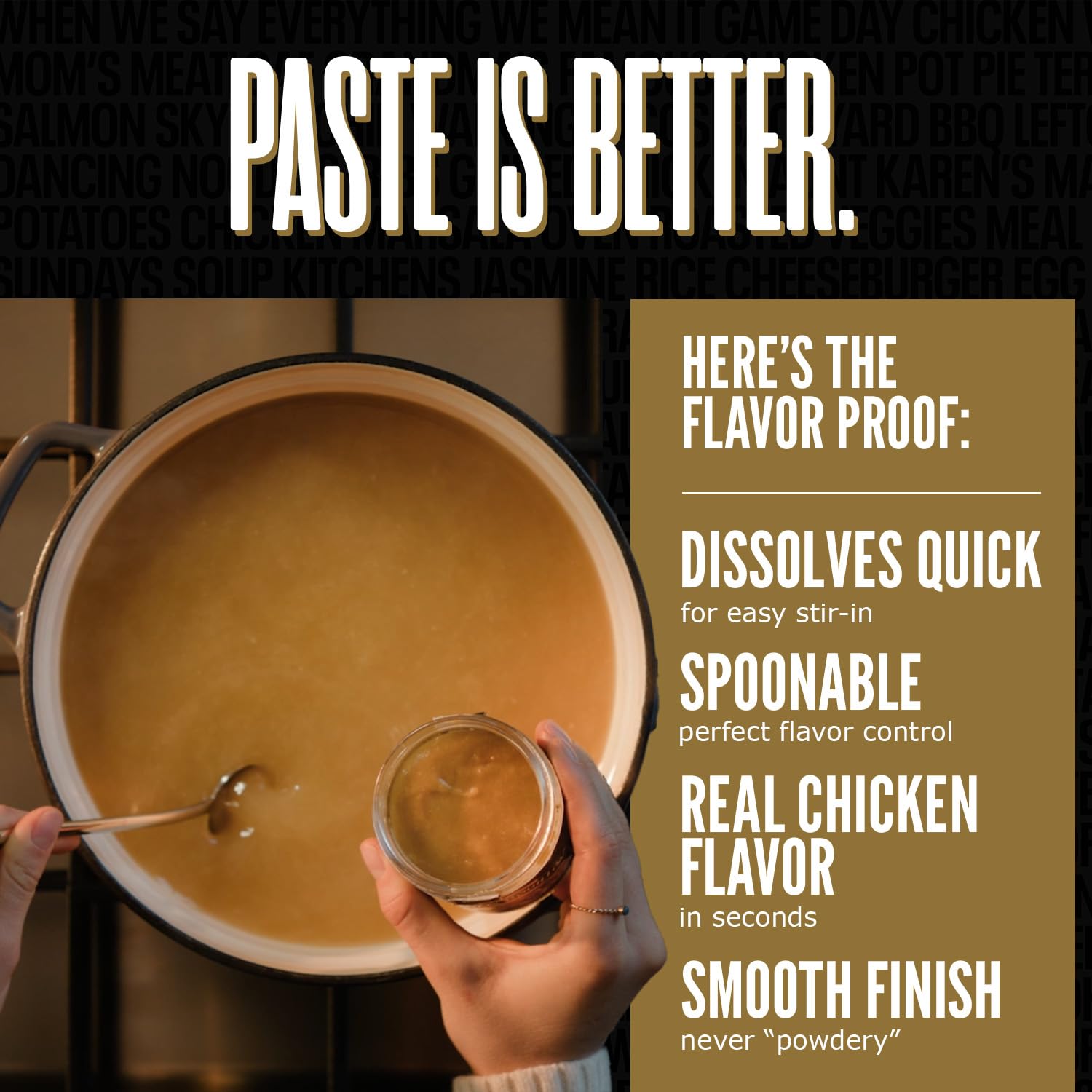 Better Than Bouillon Roasted Chicken Base in a soup bowl enriching the dish.