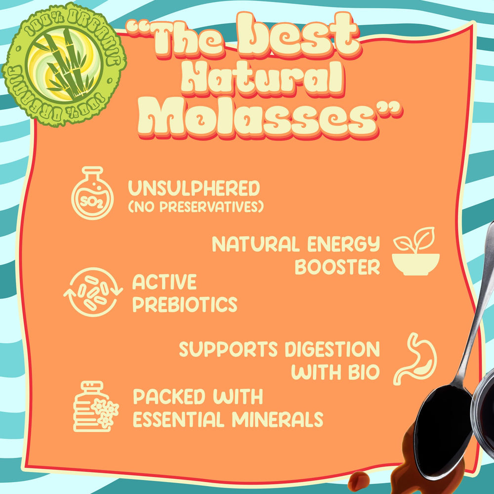 Close-up of Better Than Honey molasses glass jar with label
