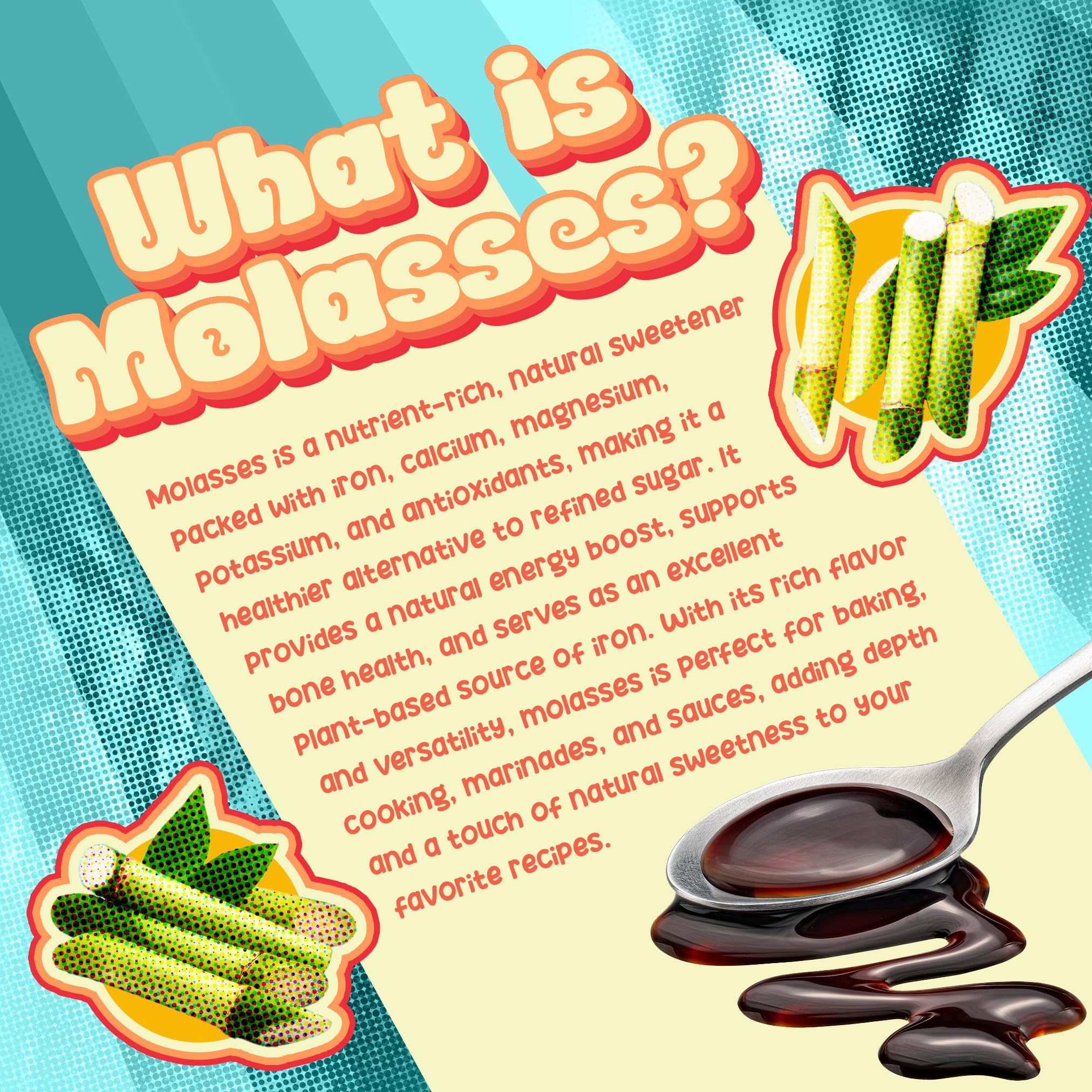 Label of Better Than Honey blackstrap molasses highlighting unsulphured heritage