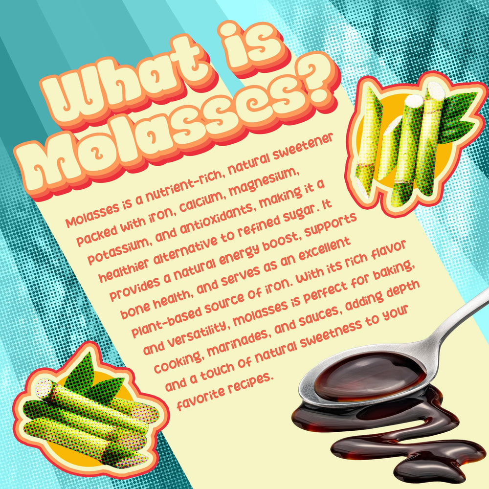 Label of Better Than Honey blackstrap molasses highlighting unsulphured heritage