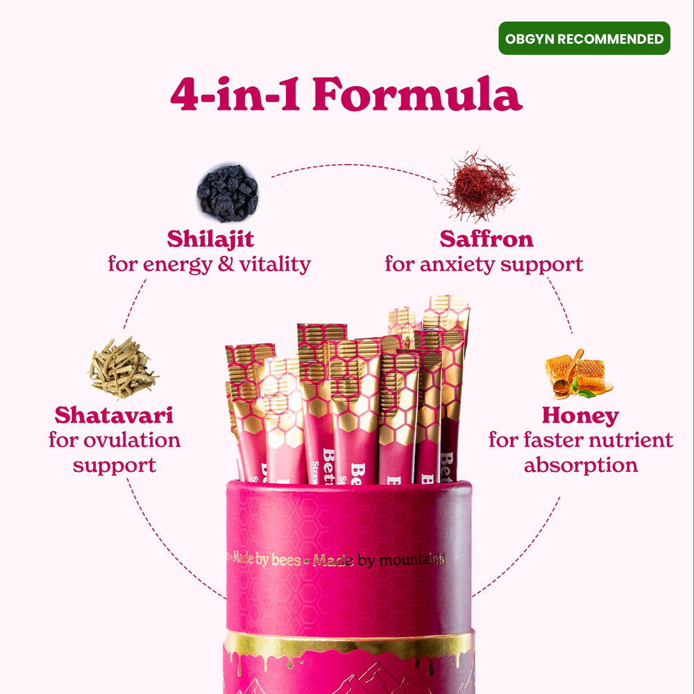 BetterAlt SHE-Lajit Strawberry Honeysticks label close-up highlights natural ingredients.